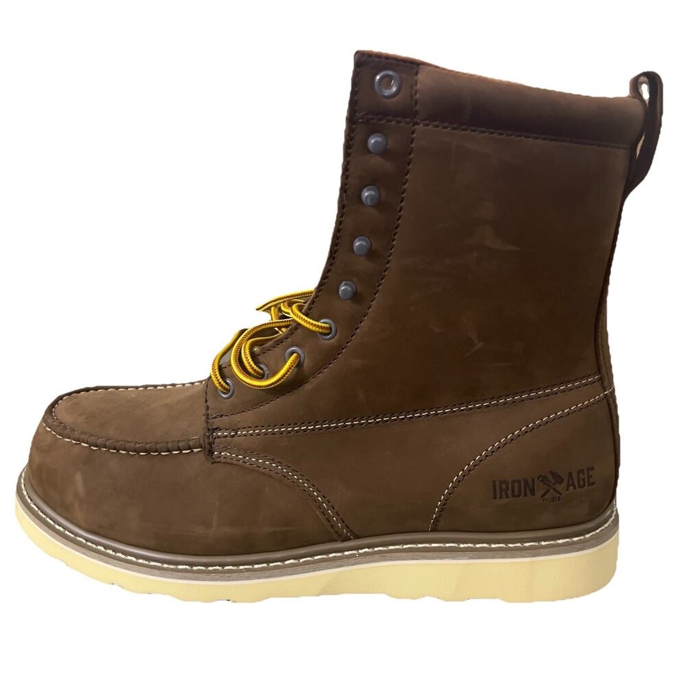 Iron Age Reinforcer 8 In Electrical Steel Toe Work Mens Brown Work Safety Sz 13